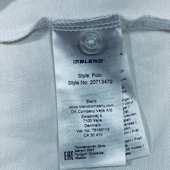 short sleeve white polol from BLEND size large - Picture 9 of 16